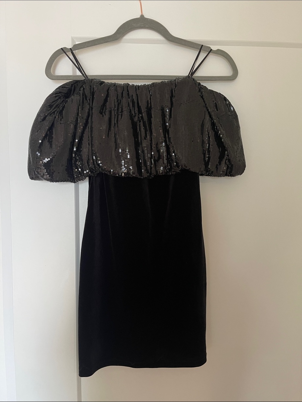 Black Sequin Off-Shoulder Zara Dress